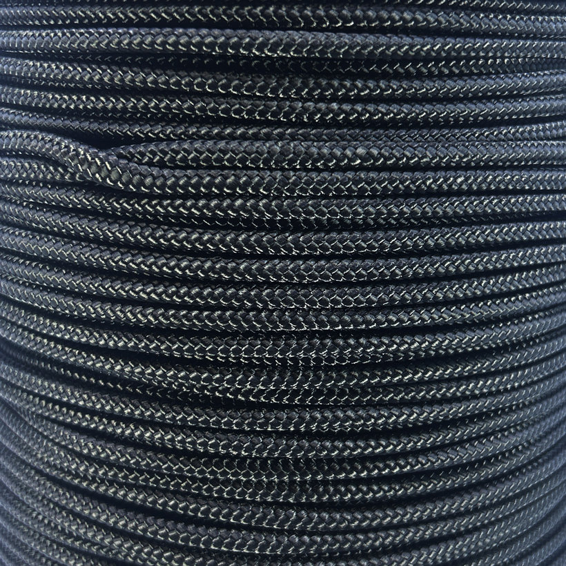 PA fonott fekete kötél maggal fehér 16pr 3mm