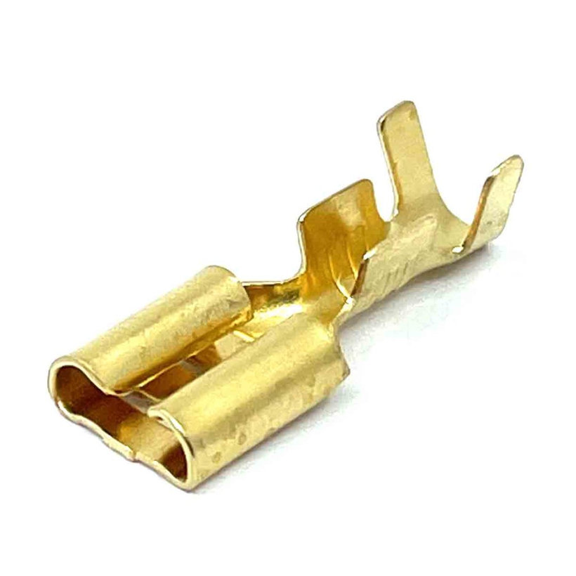 Szigeteletlen rátolható csatlakozó hüvely, sárgaréz