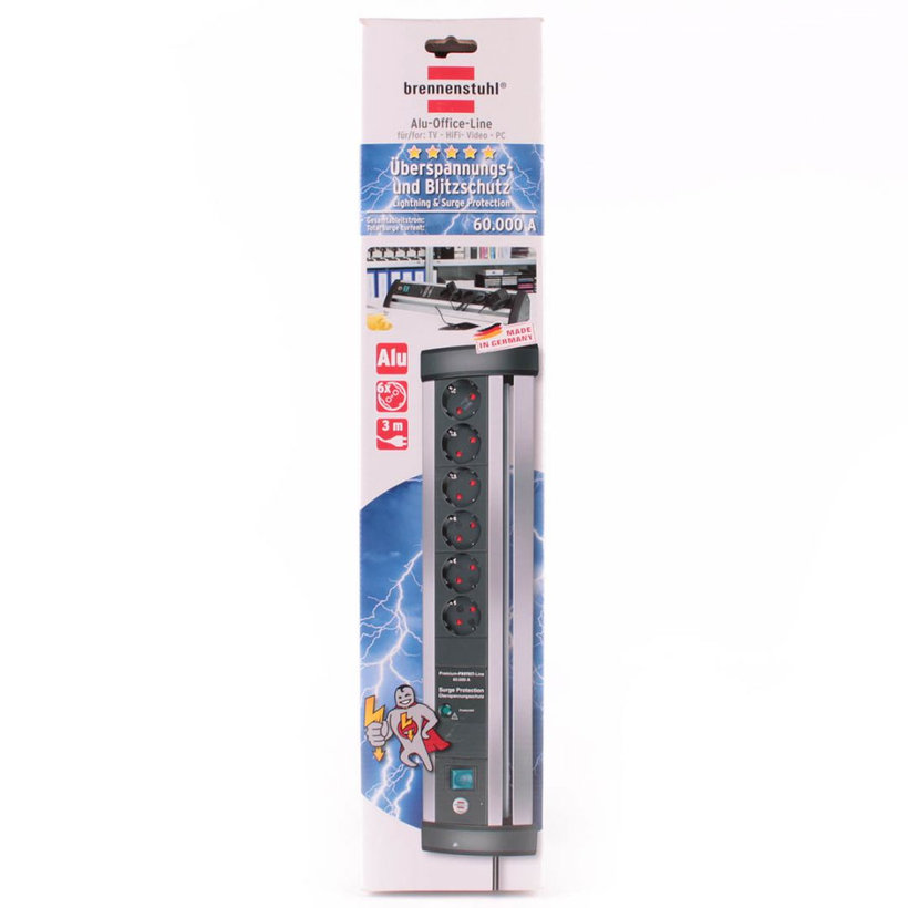 Prepäťová ochrana Office-Line 6 zásuvková čierna