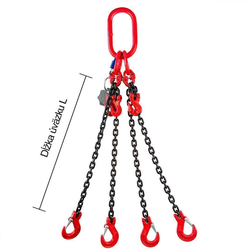 Láncos felfüggesztés szem-4 kampó 80 o. rövidítővel (5,5 m, 11200/8000 kg, 13 mm)
