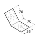 Sarokösszekötő lemez 70x70x55x2,5mm KLR 2