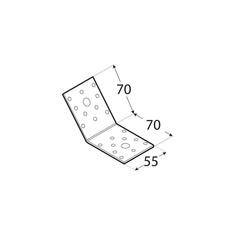 Sarokösszekötő lemez 70x70x55x2,5mm KLR 2