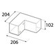 Négyzet alakú gerenda csatlakozó GPL 100 fekete 206×102×204 mm