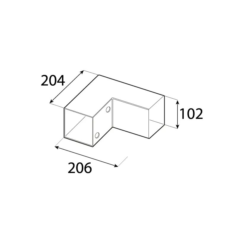 Négyzet alakú gerenda csatlakozó GPL 100 fekete 206×102×204 mm
