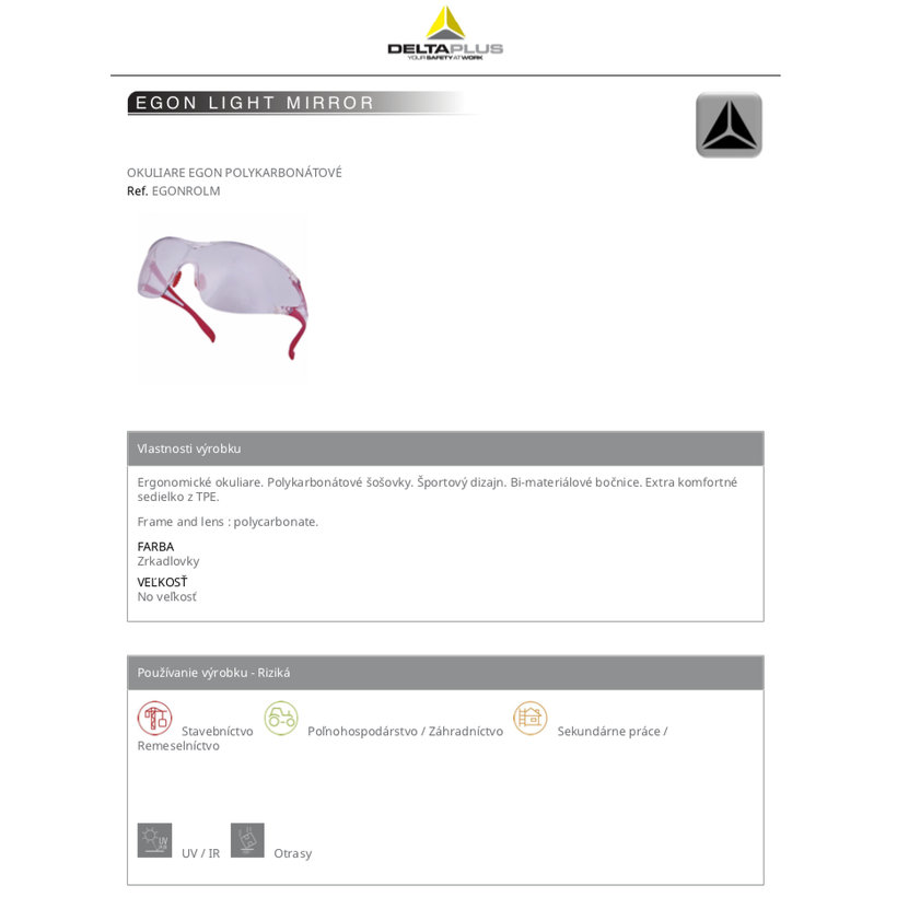 EGON LIGHT MIRROR munkaszemüveg