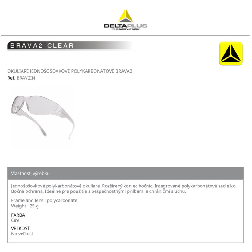 BRAVA2 CLEAR munkaszemüveg