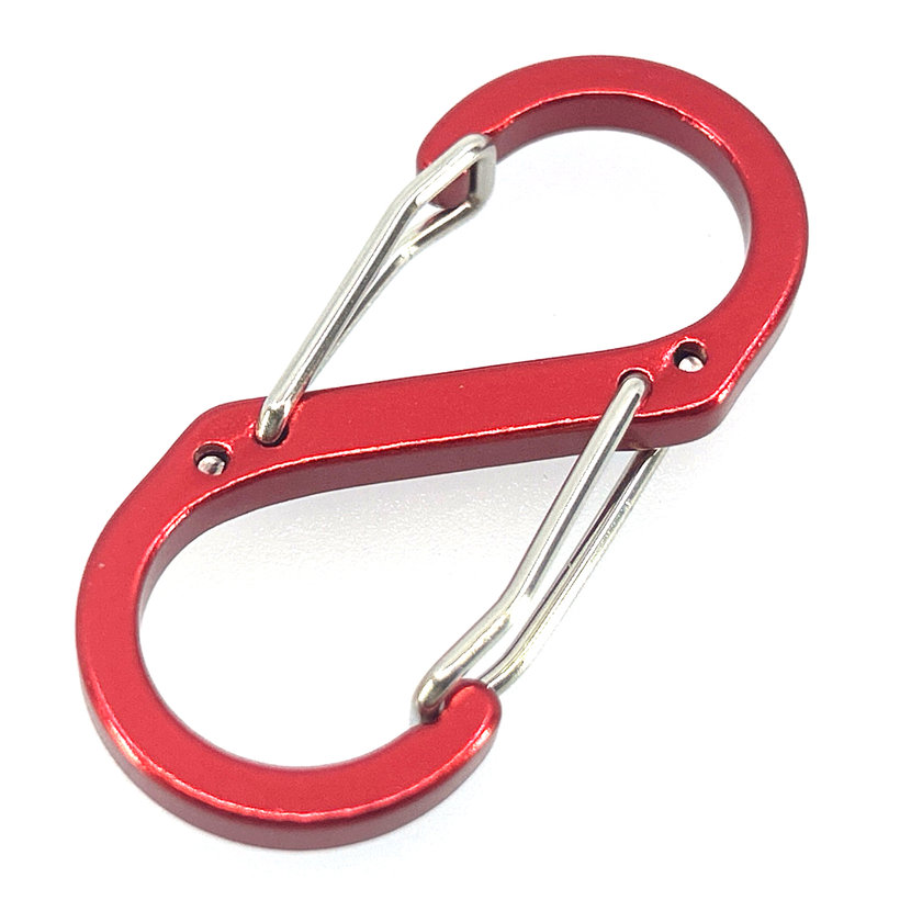 Dekoratív karabiner S-kampó alakú 50 mm - piros