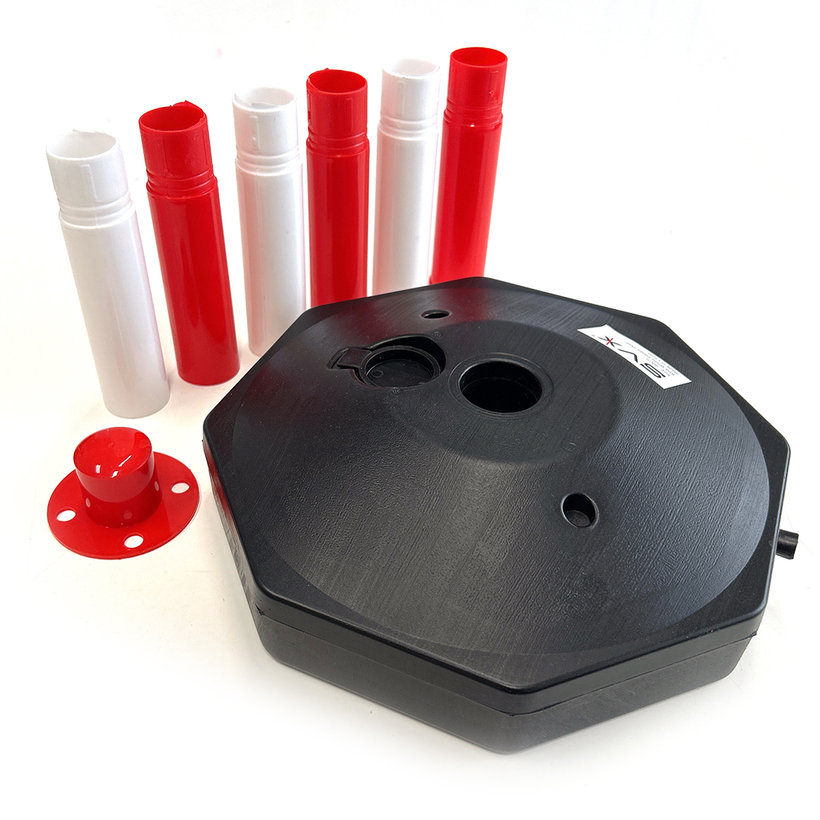 Tartóoszlop jelzőlánchoz piros-fehér 90cm