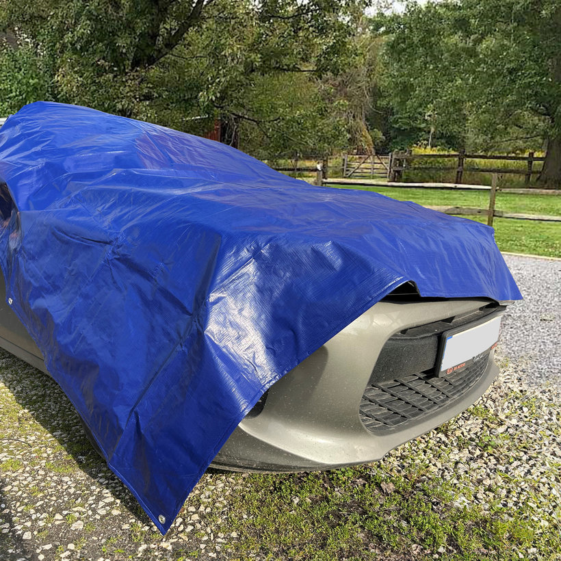 Takaróponyva 2x8m kék-ezüst 200g/m²