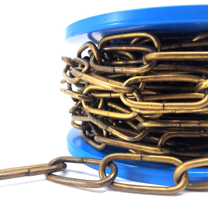 Dekoratív lánc/csiszolt sárgaréz 4mm