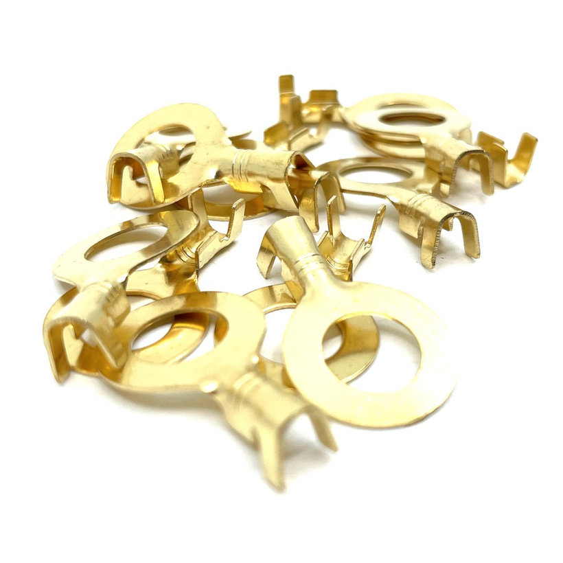 Sajtolható szigeteletlen szemes saru, sárgaréz -100db 2,5mm²