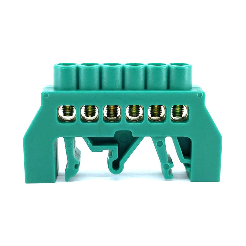 Szigetelt földelősín PE, zöld 6P