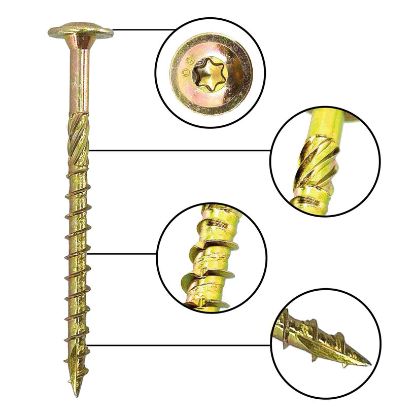 Faszerkezet építőcsavar lemezfejjel TX40 8x160mm