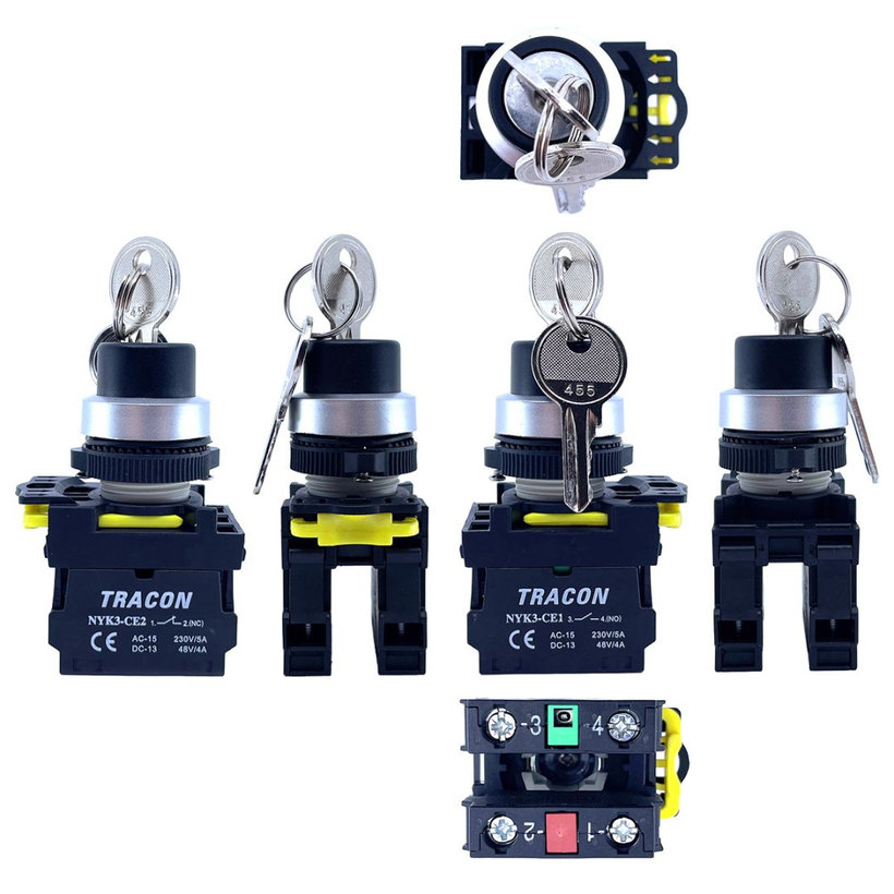 Kulcsos kapcsoló, bal-jobb KI, kétállású