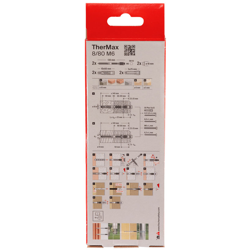 Távtartó szerelés TherMax 8/80 M6 B