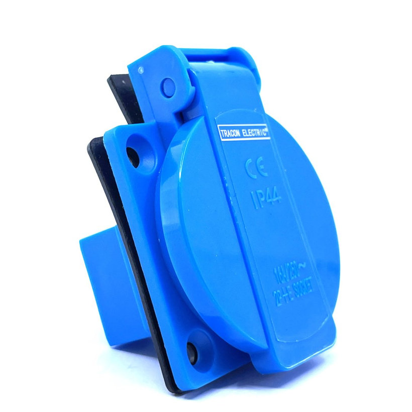 Beépíthető csatlakozóaljzat, csapos védőérintkezővel, kerek