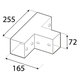 Négyzet alakú gerenda csatlakozó GPT 70 fekete 72x165x72 mm