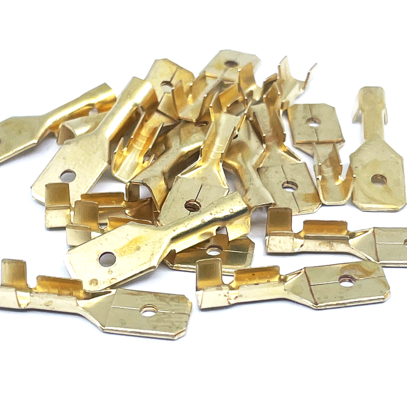 Szigeteletlen rátolható csatlakozó csap, sárgaréz 1,5mm²