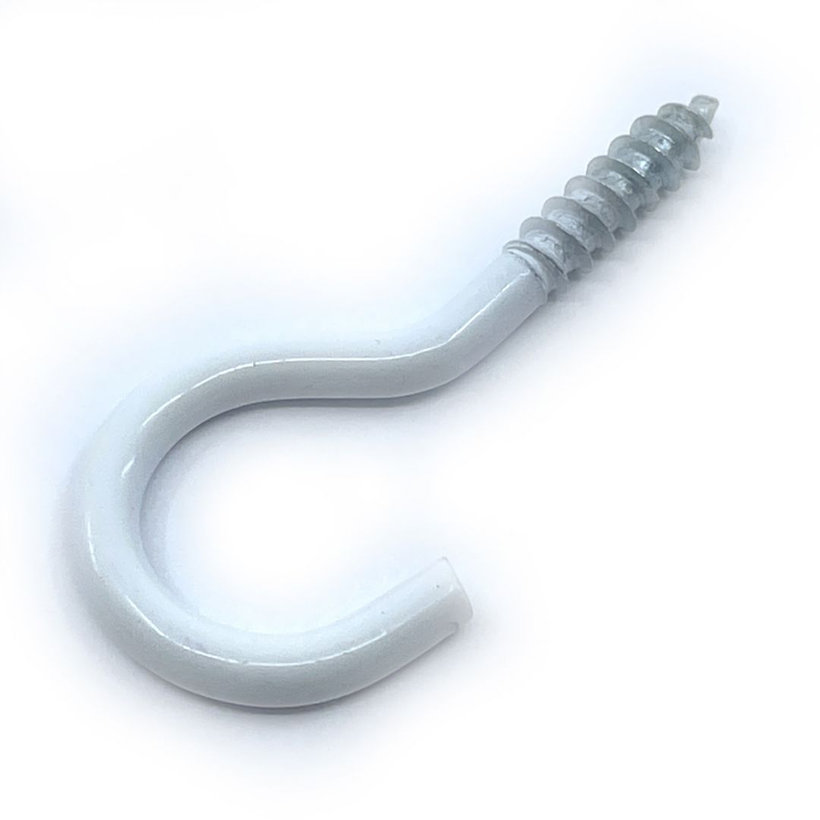 Csavaros kampó-fehér lakk 40mm