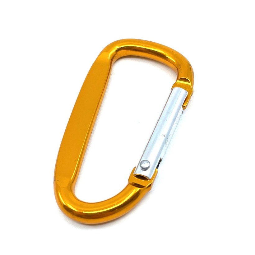 Karabiner alumínium D-alakú - narancssárga 6mm