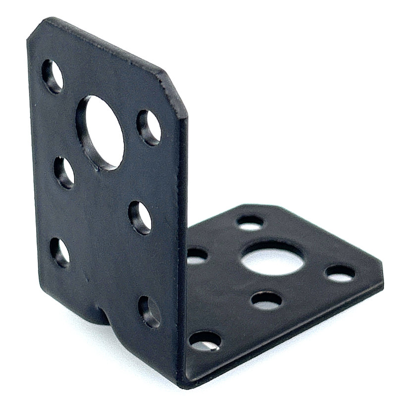 Erősített sarokösszekötő lemez formázással - fekete 10db 50x50x35x2mm