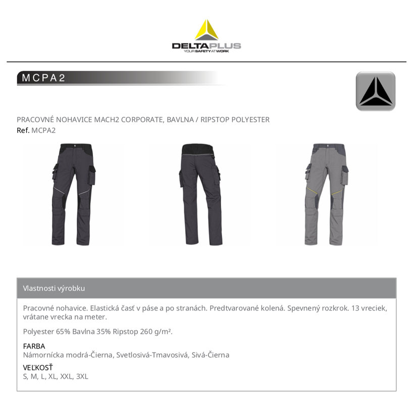 MACH2 CORPORATE munkanadrág szürke 3XL