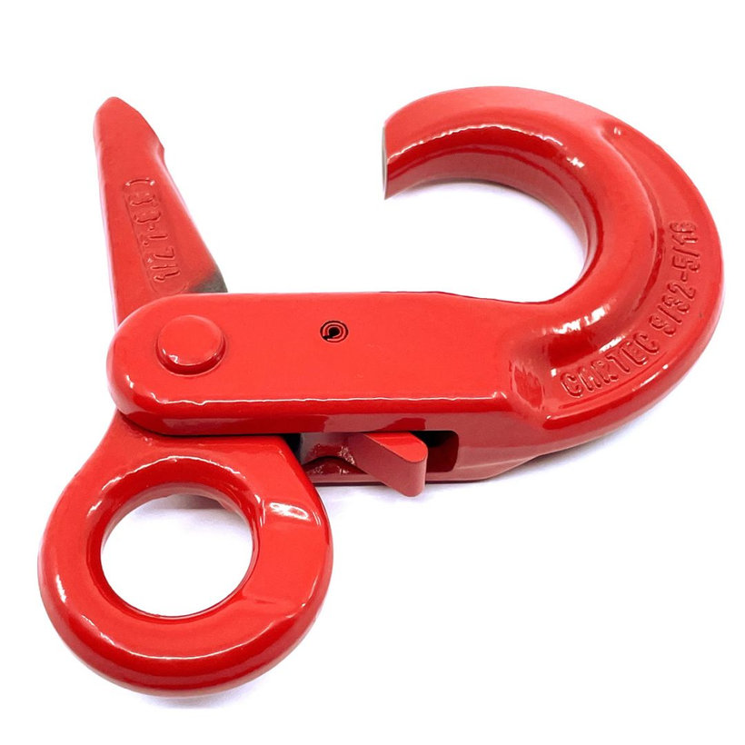 Önzáró kampó szemmel 80 o. piros 6mm