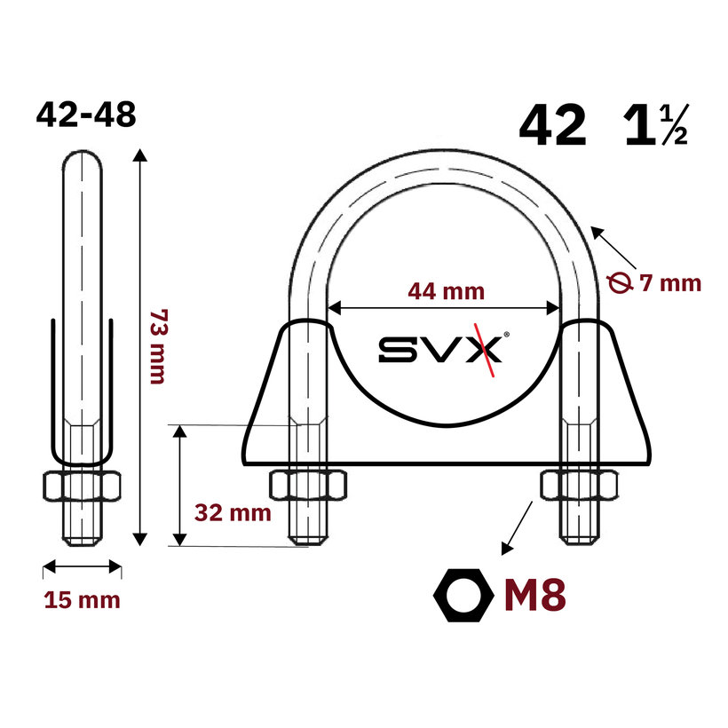 Csőbilincs zn 42-48mm