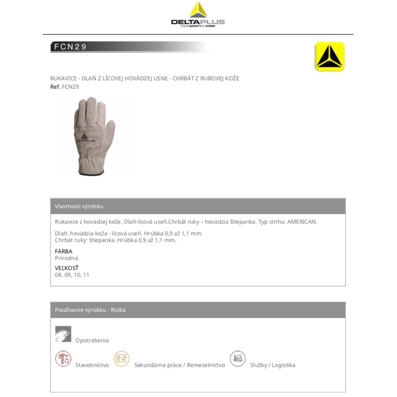 Munkakesztyű FCN29 08