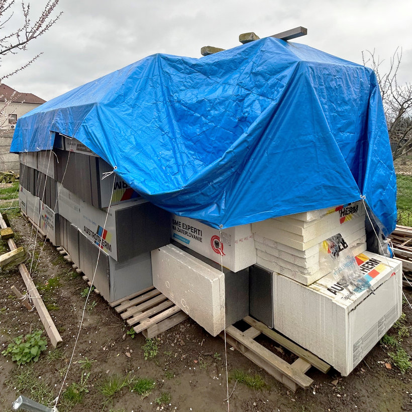 Takaróponyva 2x8m kék-ezüst 200g/m²