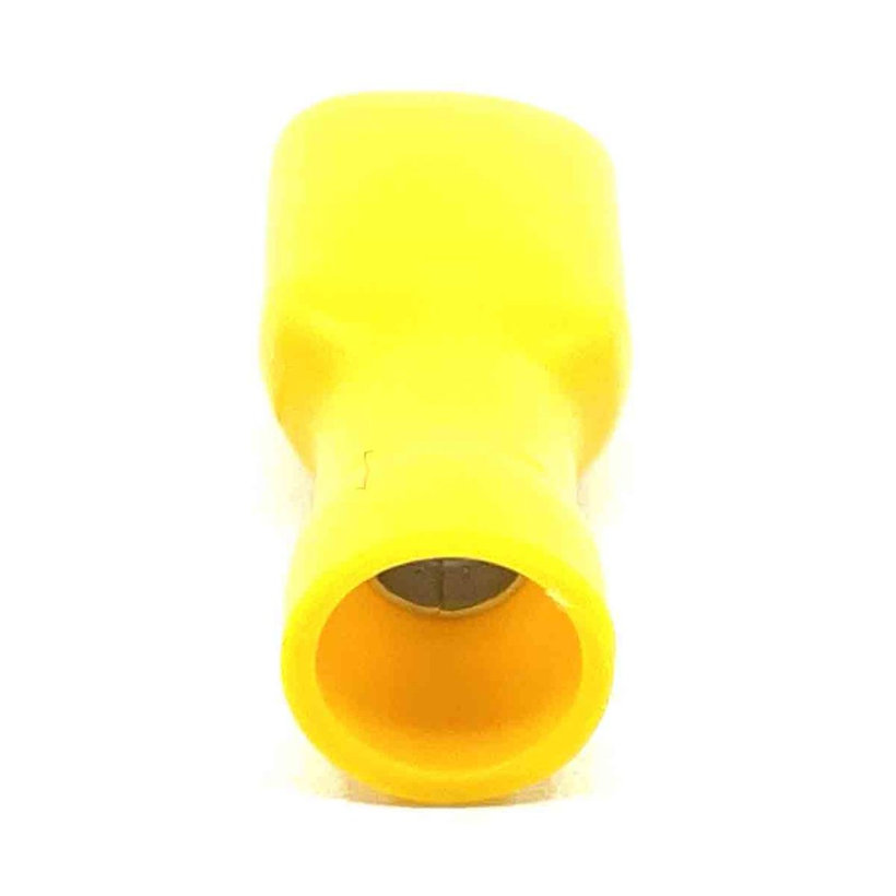 Teljes szigetelésű rátolható csatl. hüvely, sárgaréz, sárga 6mm²