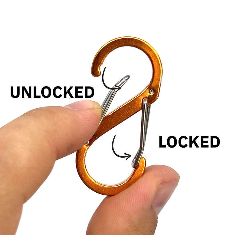 Dekoratív karabiner S-kampó alakú 50 mm - sárga