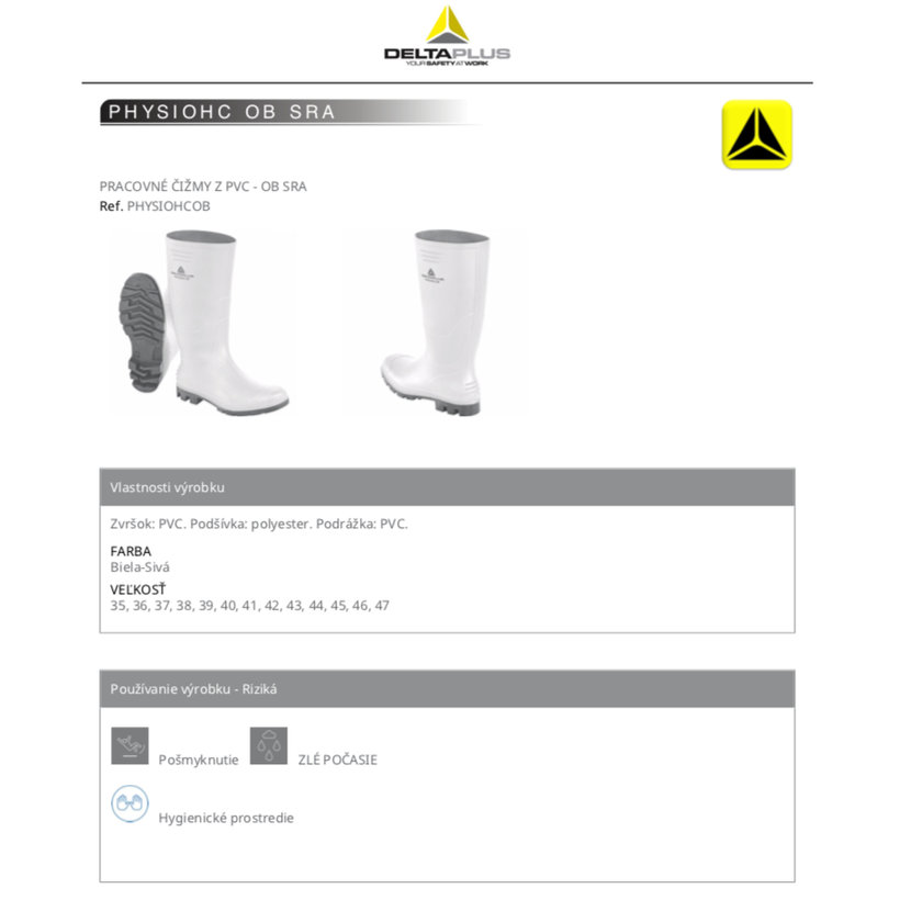 PHYSIOHC gumicsizma fehér 42