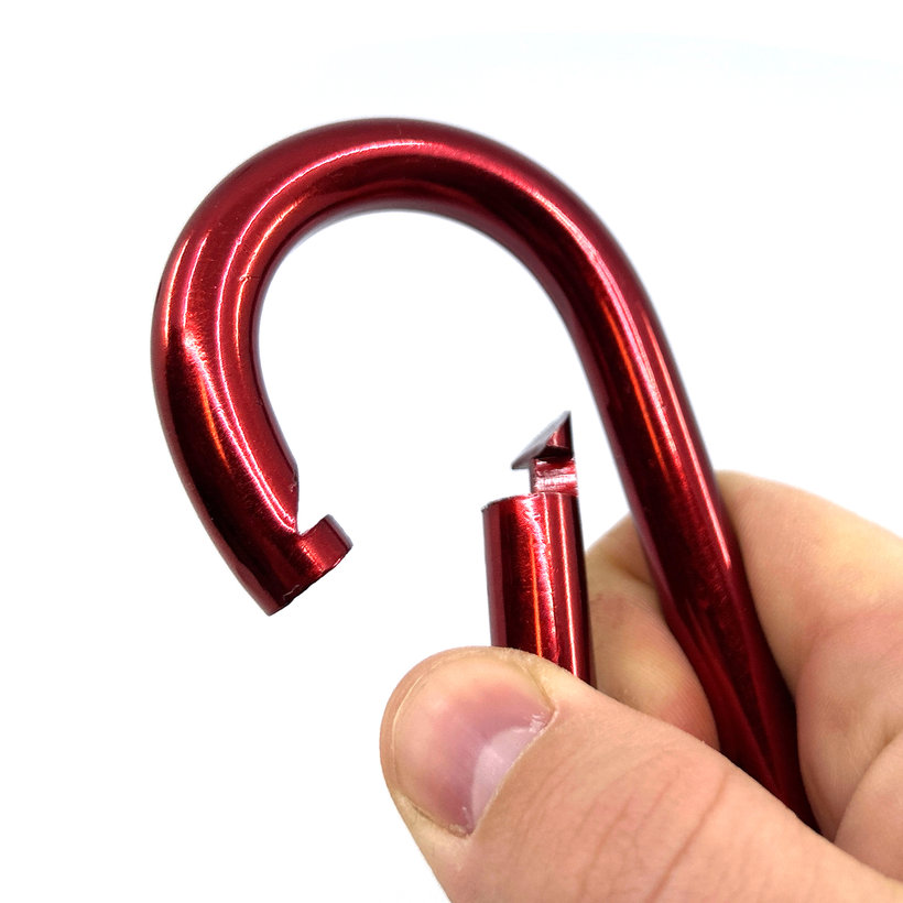 Tűzoltó karabiner DIN 5299C piros 9mm