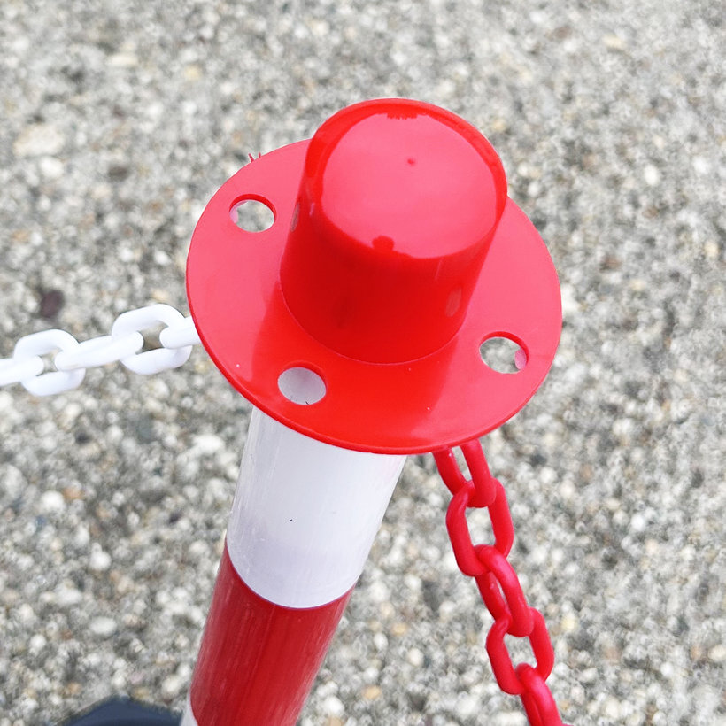 Tartóoszlop jelzőlánchoz piros-fehér 90cm