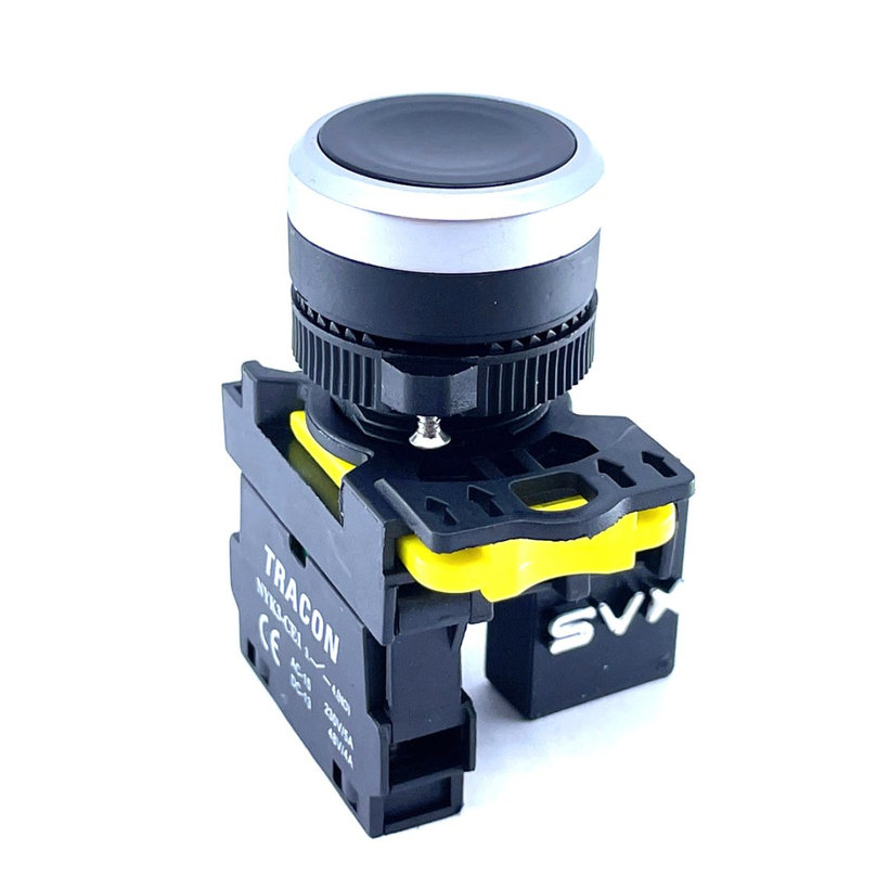 Egyszerű nyomókapcsoló, fekete