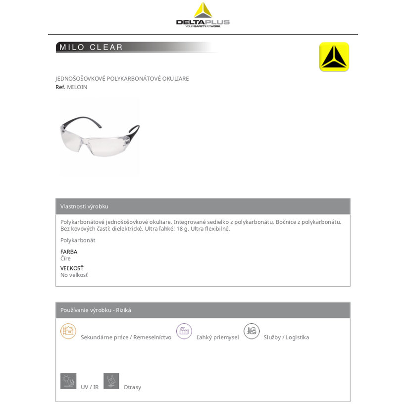 MILO CLEAR munkaszemüveg