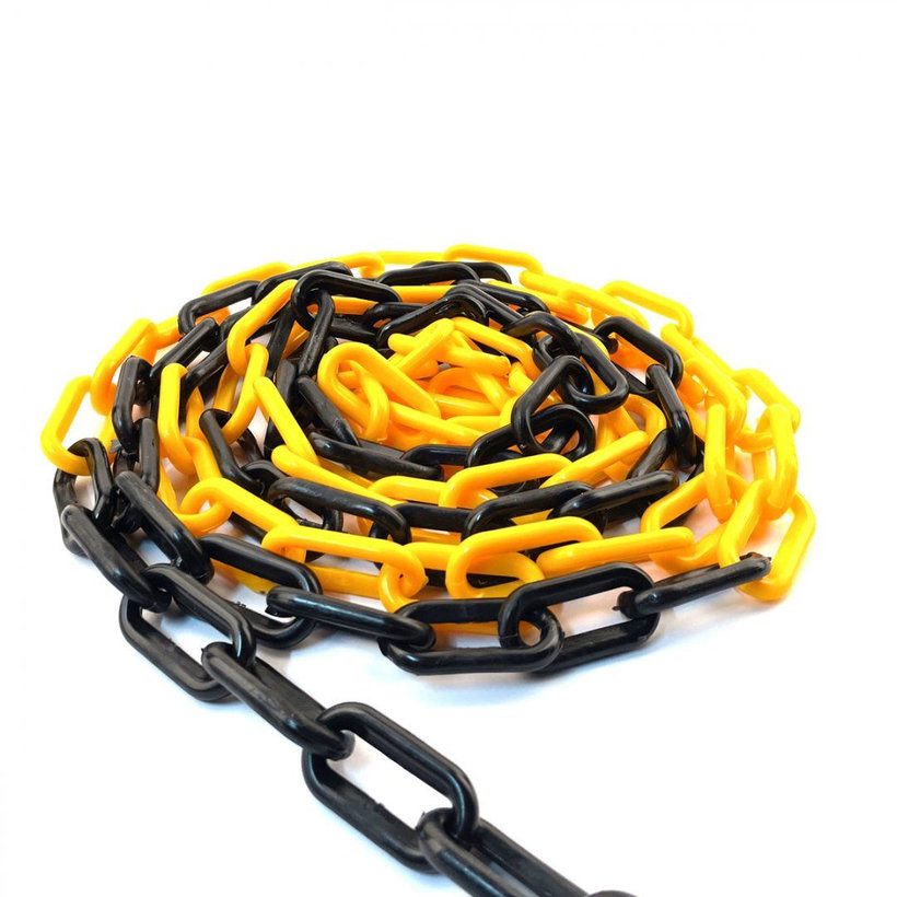 Műanyag lánc fekete/sárga 8mm
