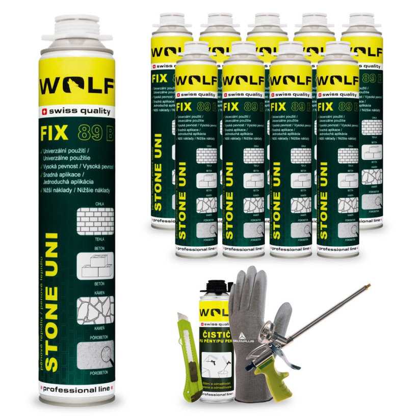 Szerelő ragasztó (PUR) pisztolyos - STONE UNI 89B - 10 db MEGA PACK 750ml