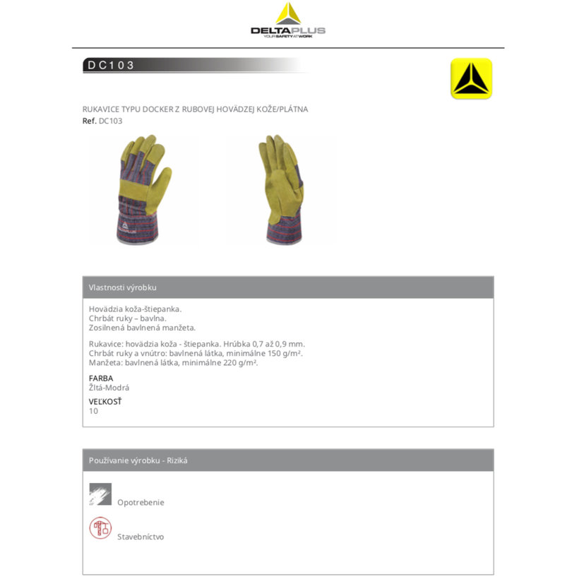 DC103 bőr munkakesztyű 10