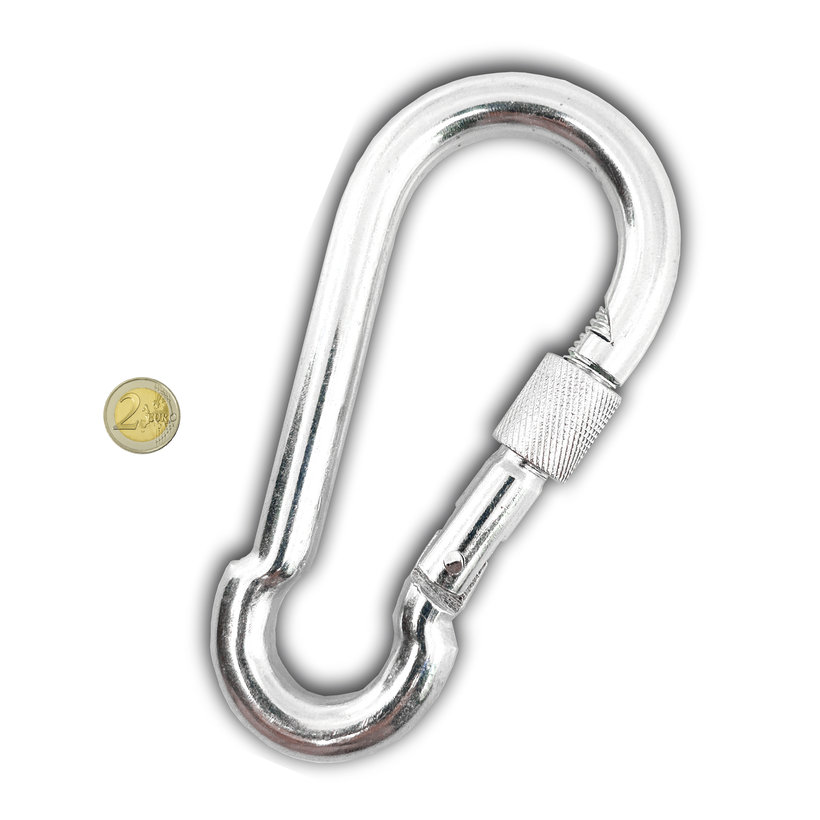 Karabiner rögzítőanyával horganyzott 15mm