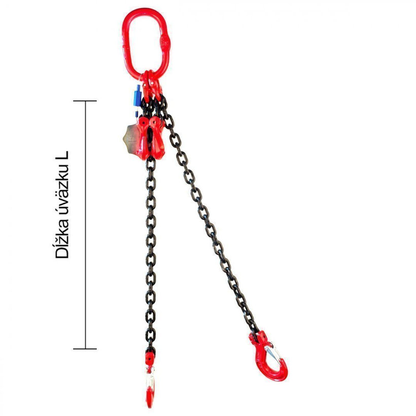 Láncos felfüggesztés szem-2 kampó 80 o. rövidítővel (5,5 m, 4250/3150 kg, 10 mm)