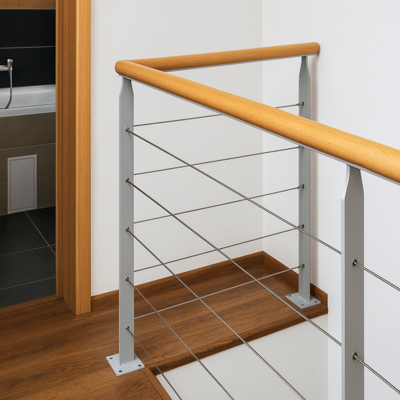 Korlát sodronykötél betét, villa/villa 2,5mm/5m