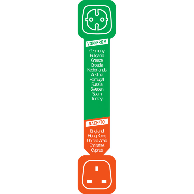 EU utazó adapter / dugóadapter Nagy-Britanniához 7x5cm