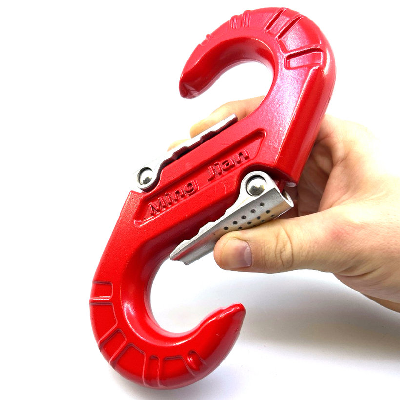 Alumínium kampó biztonsági zárral – piros