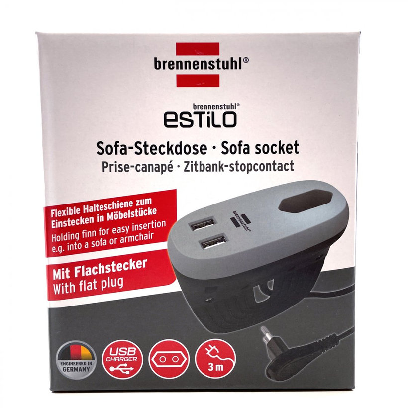 Asztali aljzat 1-utas, lapos 3m