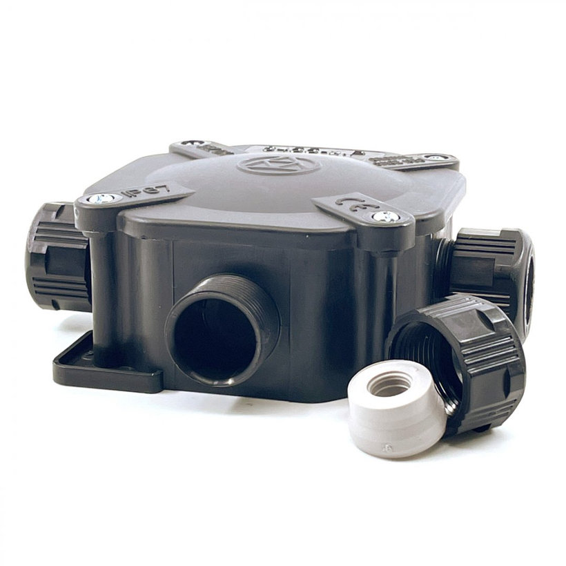 Elosztó doboz 6455-11P/5 fekete 122x122x44,6mm