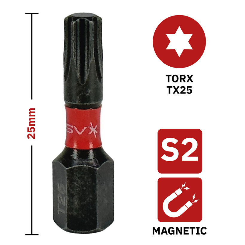 Bit mágneses TX25x25 mm
