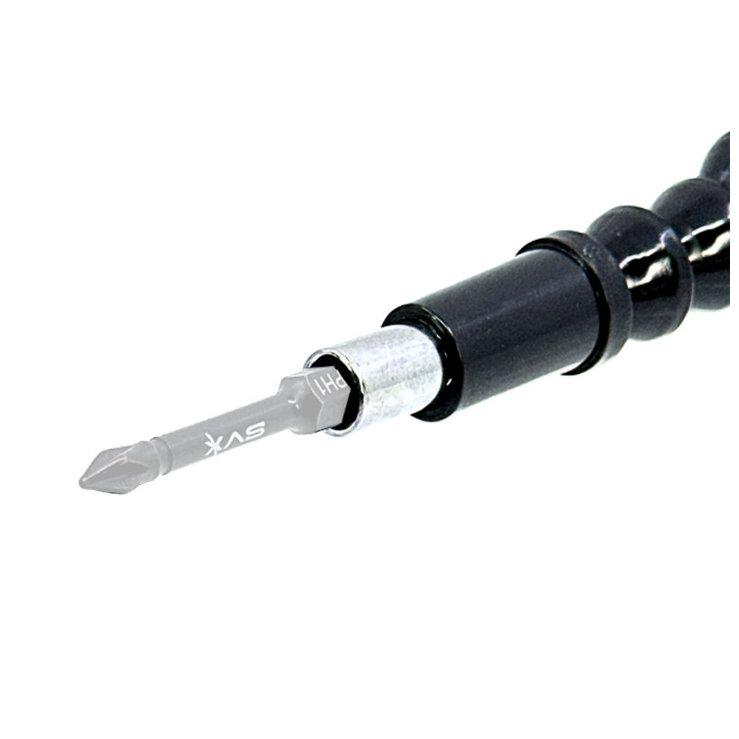 Hosszú rugalmas bittartó gyorskioldással - fekete