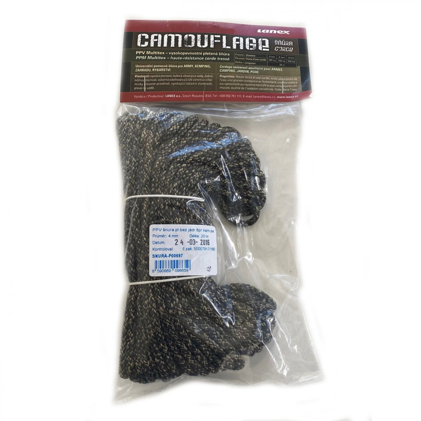 Polipropilén zsinór mag nélkül fonott CAMOUFLAGE 20m 8mm